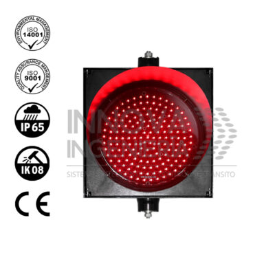Semáforo Vehicular LED'S Rojo 1C1L 1x200