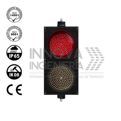 Semáforo Vehicular LED'S Rojo Ámbar 1C2L 2x300